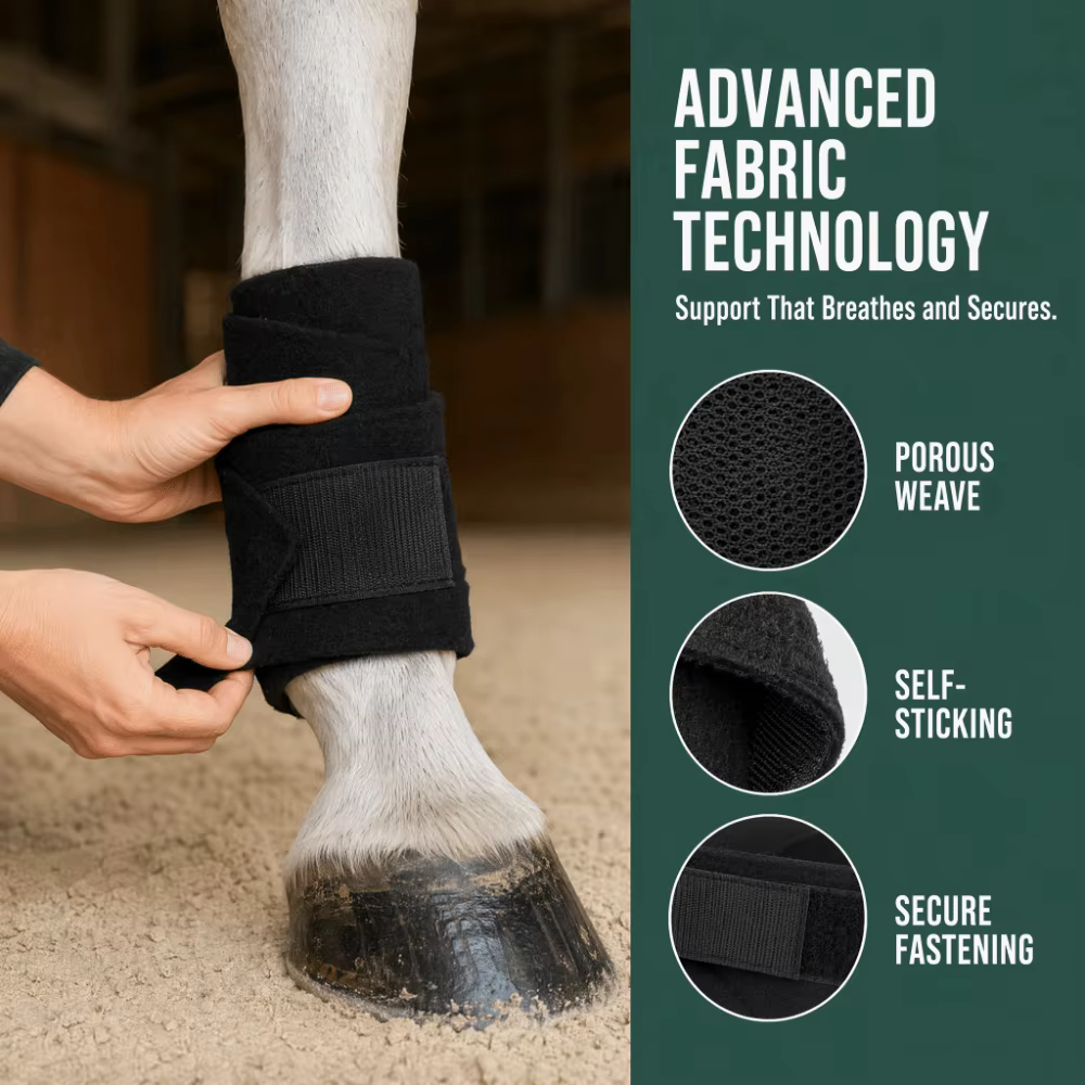 Protector autoadhesivo para patas de caballo desplegado