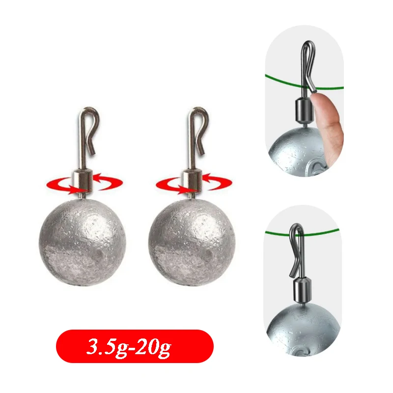 Plomos de pesca con articulación rotativa