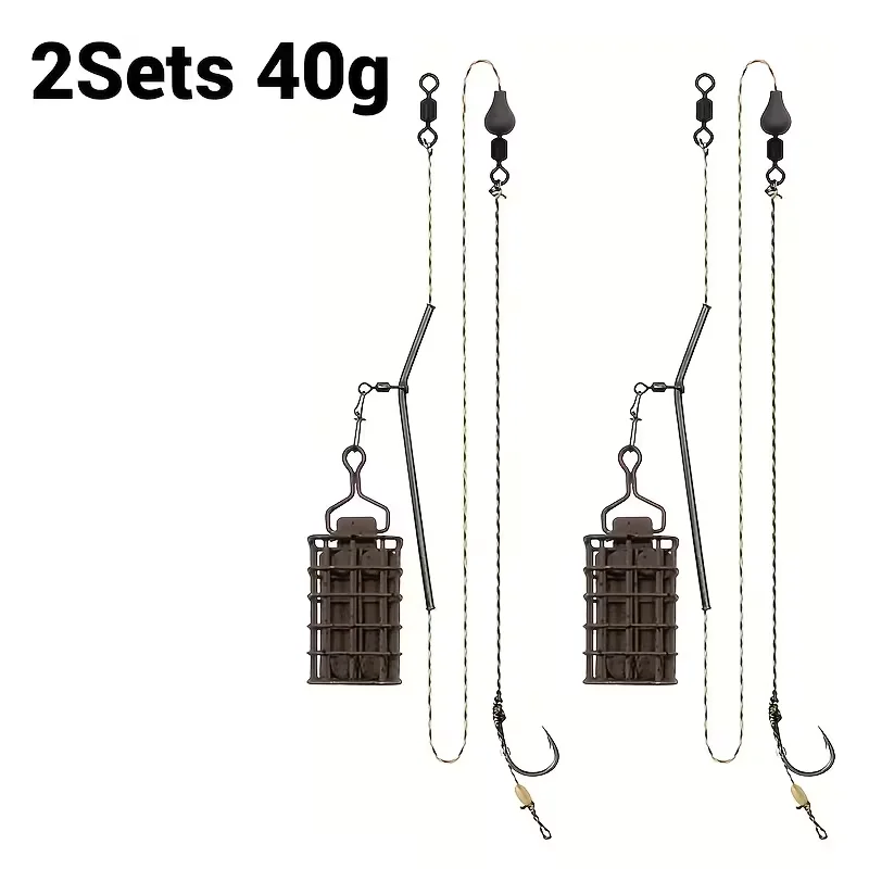 Cestas de cebo para carpas con anzuelo para montaje - imagen 3