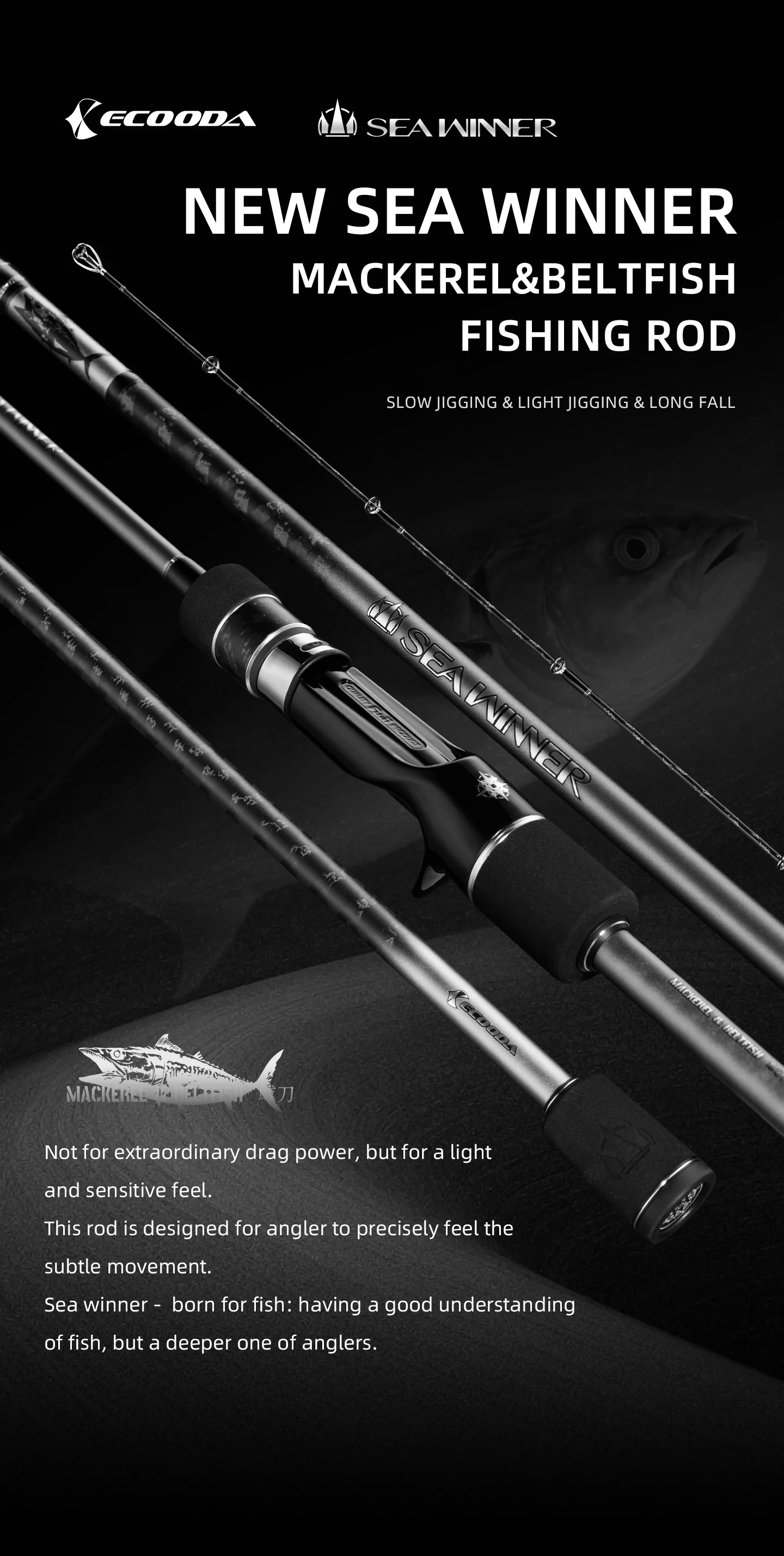 Caña de pesca de jigging Ecooda ESMB vista general