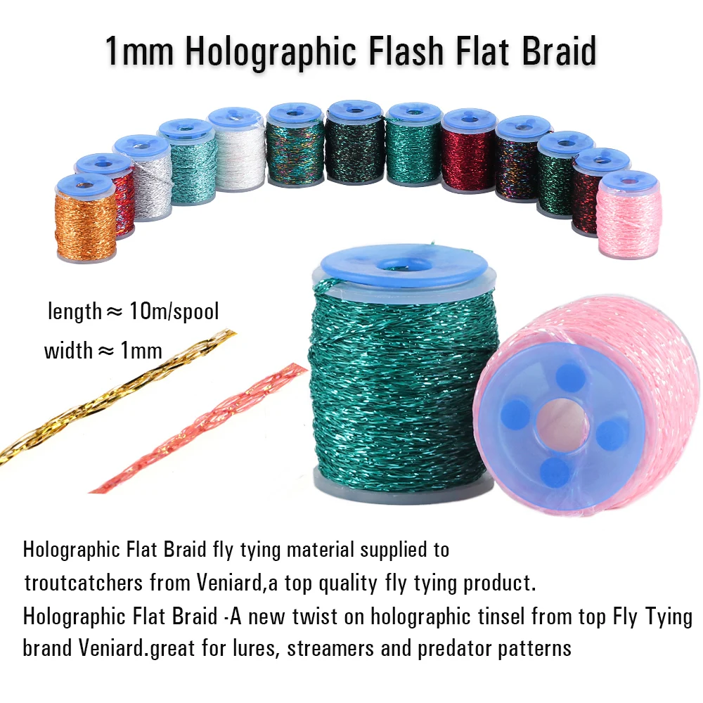 Vtwins Moscas trucheras con flash holográfico, tubo Mylar - imagen 3