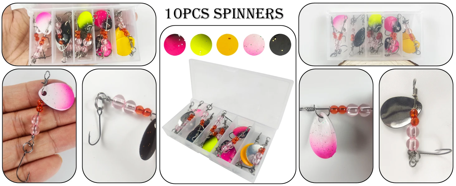 Spinnerbait de metal con lentejuela colorida y gancho afilado