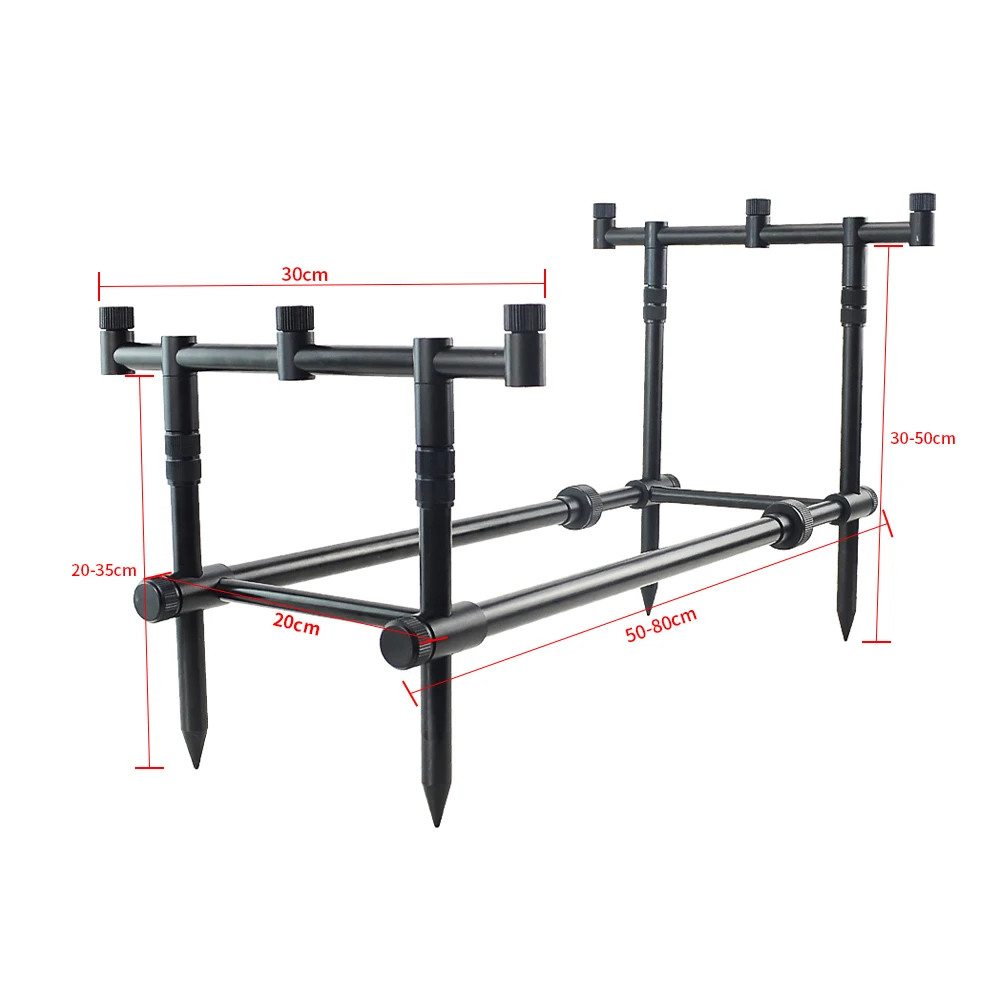 Soportes de Cañas aluminio Hirisi con barra de alerta y patas - imagen 5