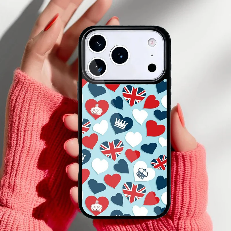 Detalle del diseño de la funda con bandera británica