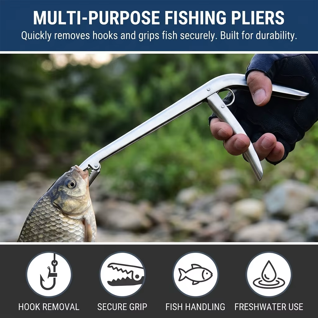 Alicates de pesca acero inoxidable sacaanzuelos - imagen 4