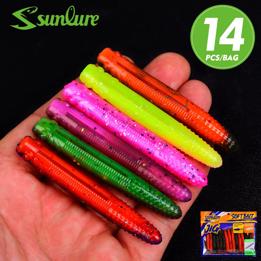 Sunlure Vinilo Slow Sinker 6,8cm con Aroma – Señuelo para Pesca de Depredadoras - imagen 2