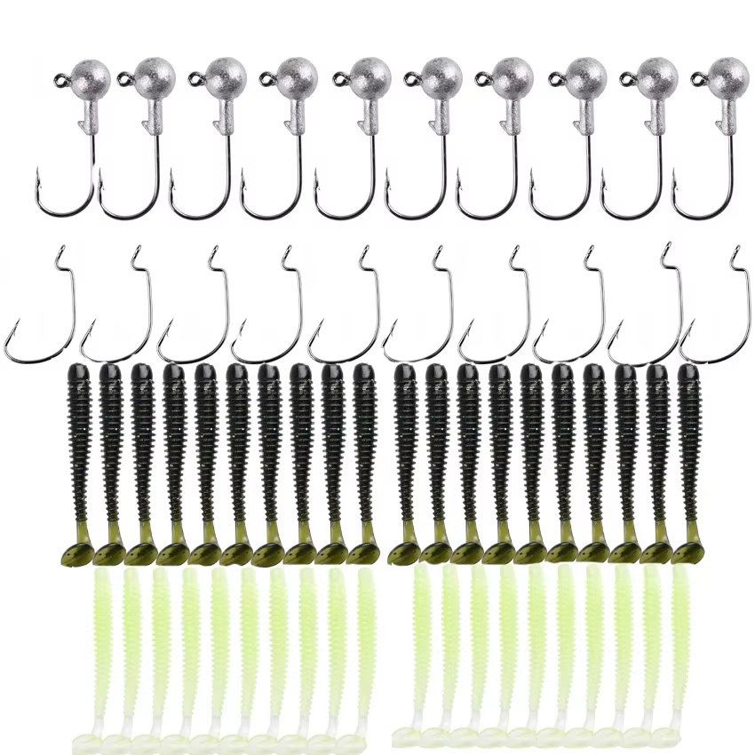 Kit Jig Heads 3,5g con vinilos 5cm 0,7g aparejos de pesca - imagen 5