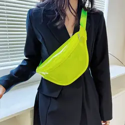 Riñonera bandolera efecto láser transparente colorido unisex