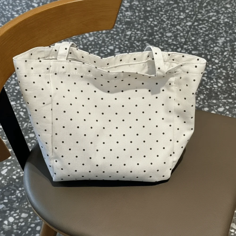 Bolso de lona lunares para mujer, de hombro versátil - imagen 3