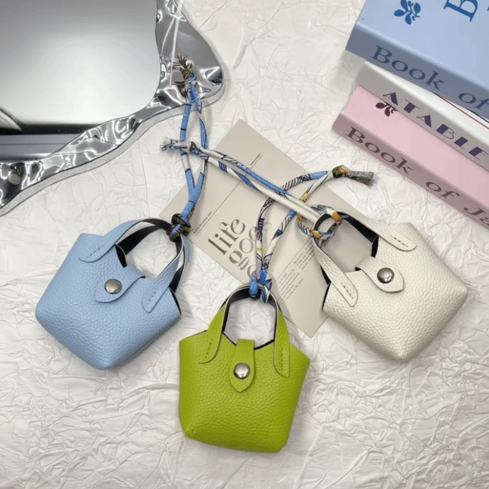 Bolsa para auriculares Bluetooth de cuero PU con llavero portátil - imagen 5
