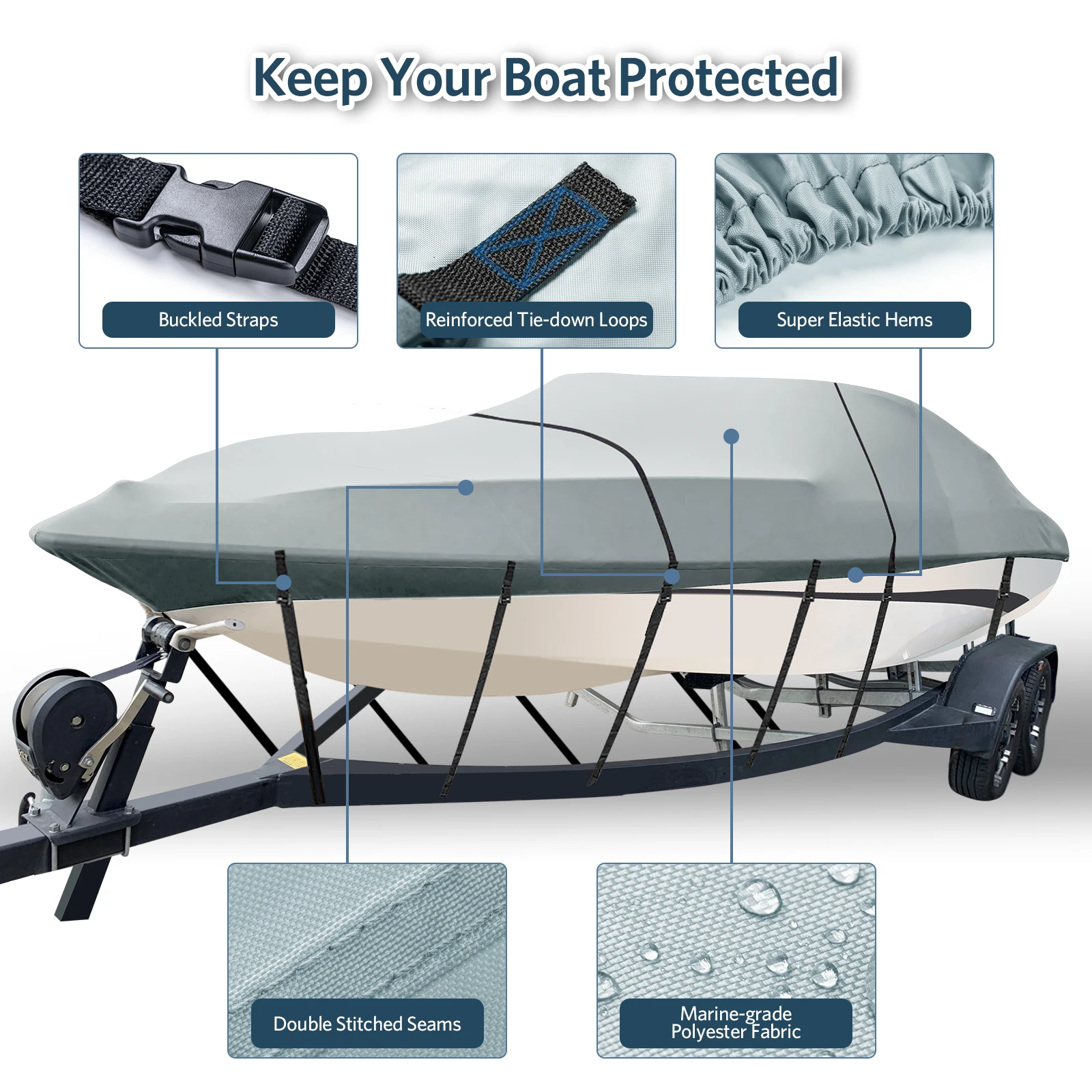 Funda para barco resistente al agua, viento y rayos UV - imagen 2