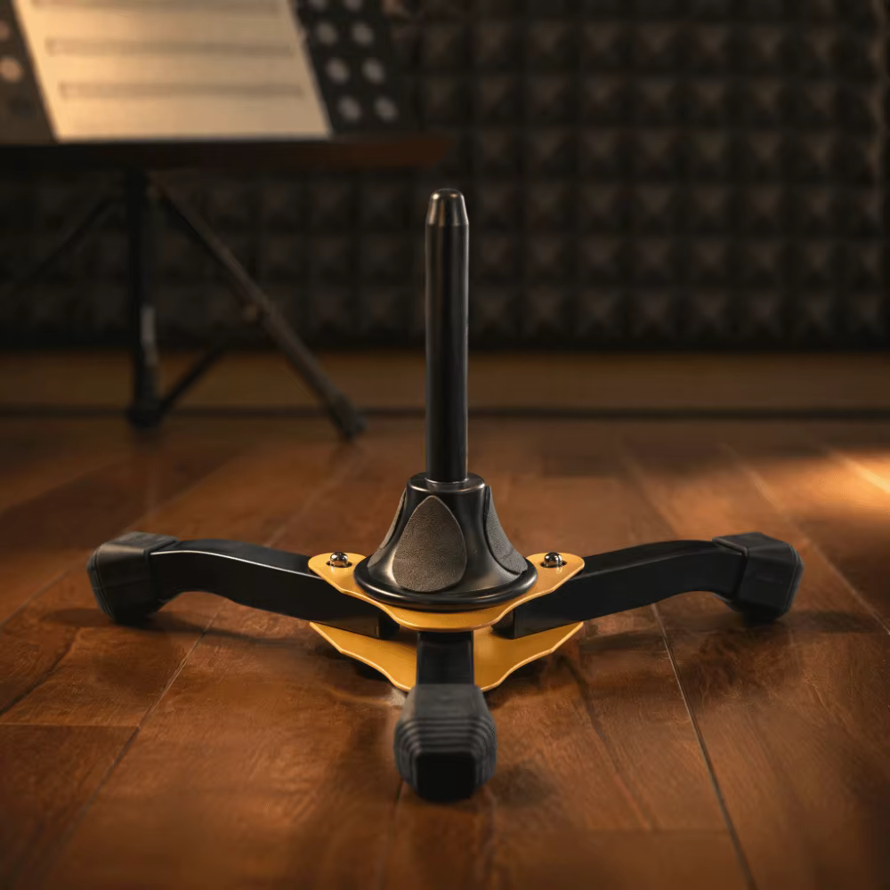 Soporte trípode plegable para clarinete y flauta – Base estable en negro - imagen 2