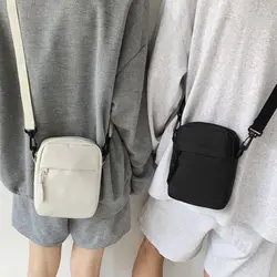 Bolso bandolera de lona con cremallera y correa ajustable