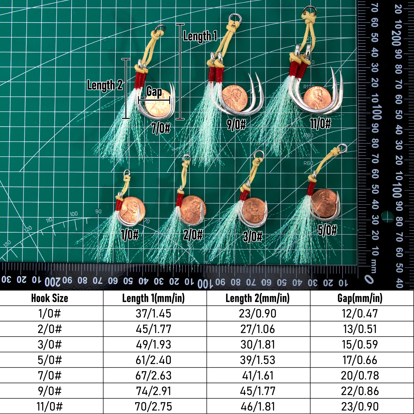 Anzuelo doble de asistencia Jigging – Plantilla diamante para atún - imagen 5