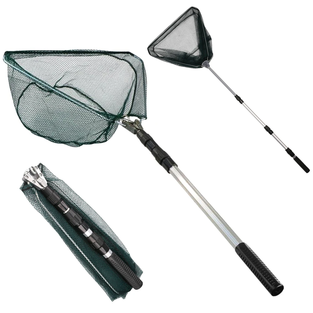 Red de pesca plegable ultraligera con mango telescópico de aluminio - imagen 2