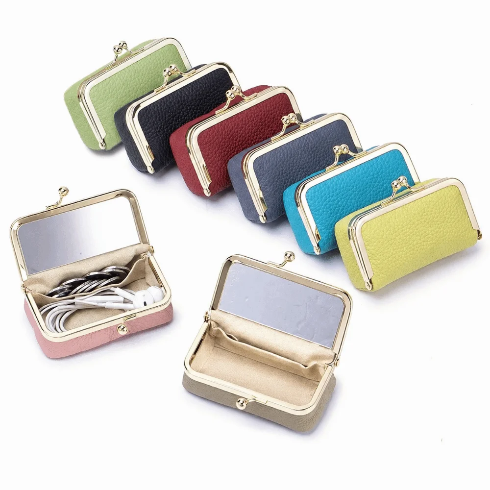 Bolsa cosmética Kiss Clasp mini con espejo y cuero - imagen 2