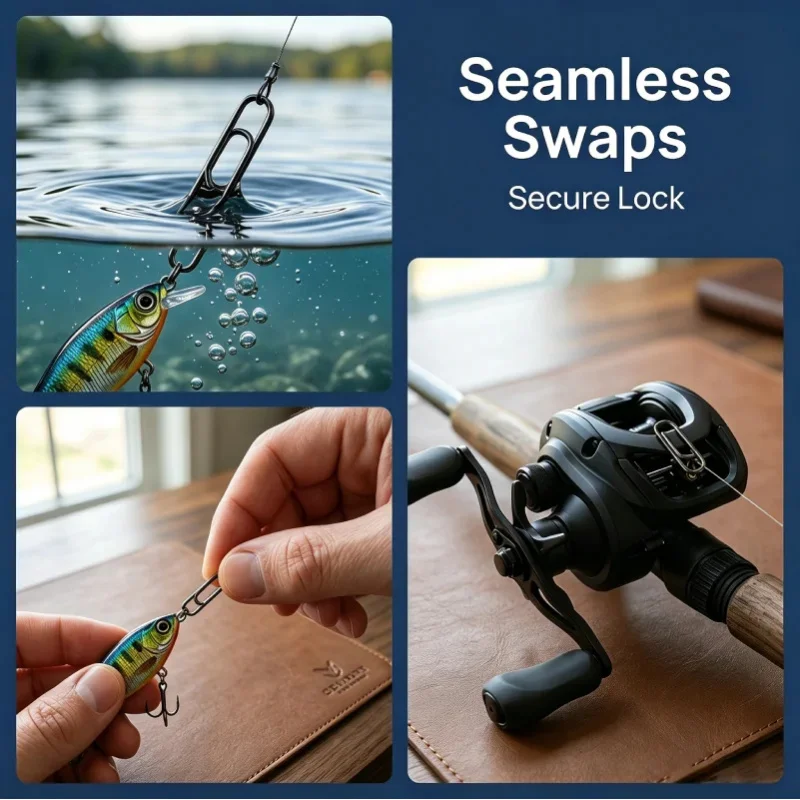 Clips de pesca acero inoxidable giratorios rápidos para agua salada - imagen 5