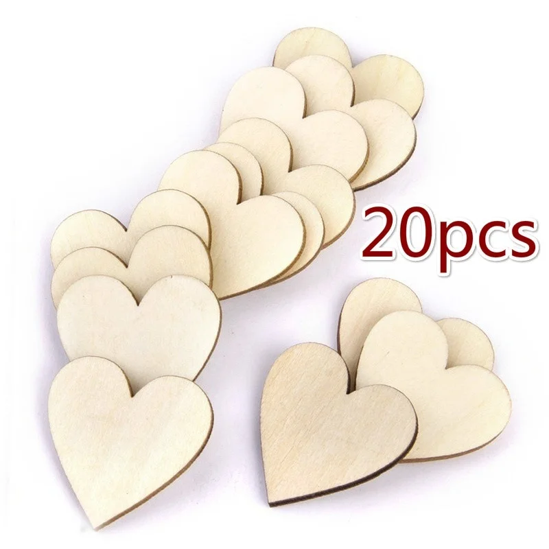 Corazones de madera para manualidades