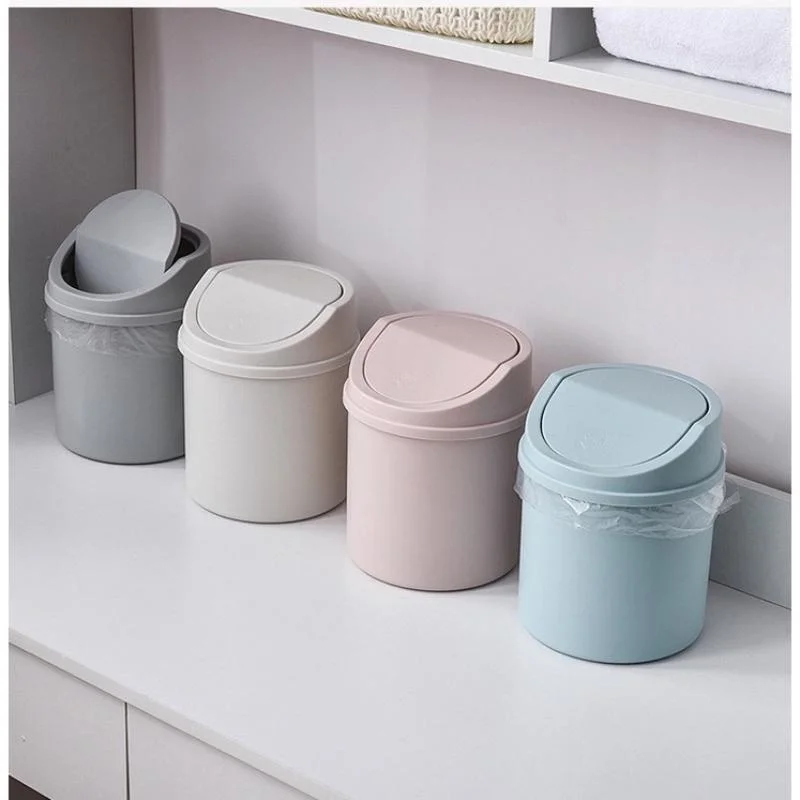 Mini cubo de basura escritorio con tapa – Para dormitorio y oficina - imagen 4