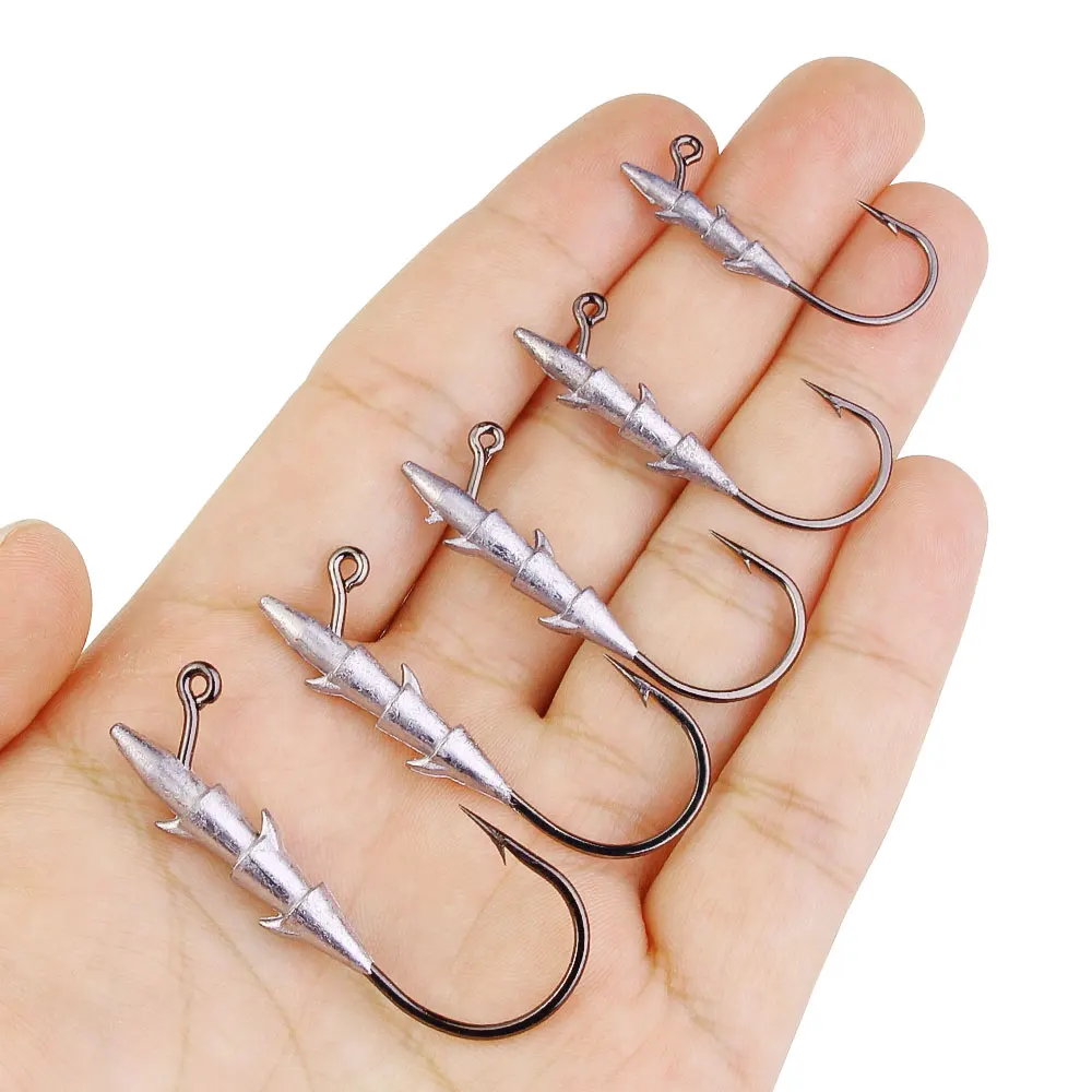 Anzuelos Jig Head con púas para vinilo en agua dulce y salada - imagen 3