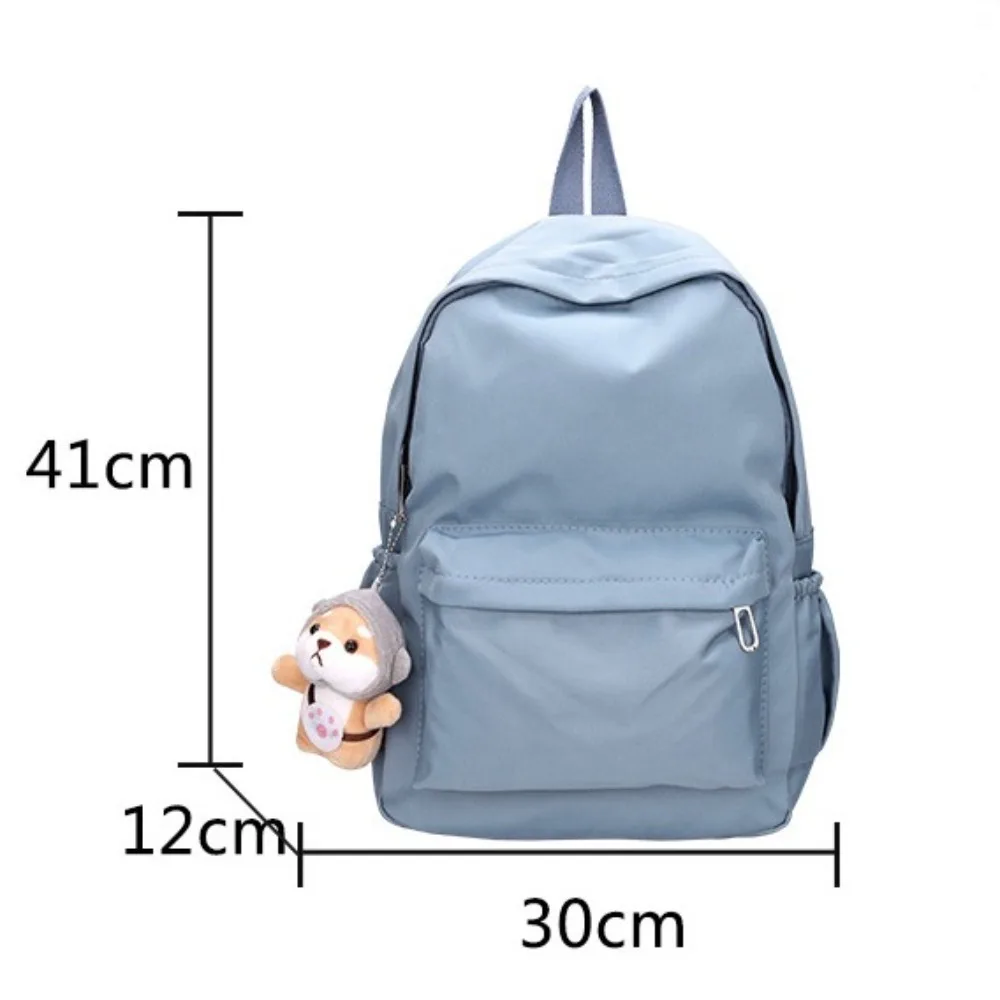Mochila escolar de nailon impermeable en color sólido