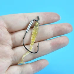 Anzuelos Jig Head Offset con púas y pin de bloqueo para vinilo