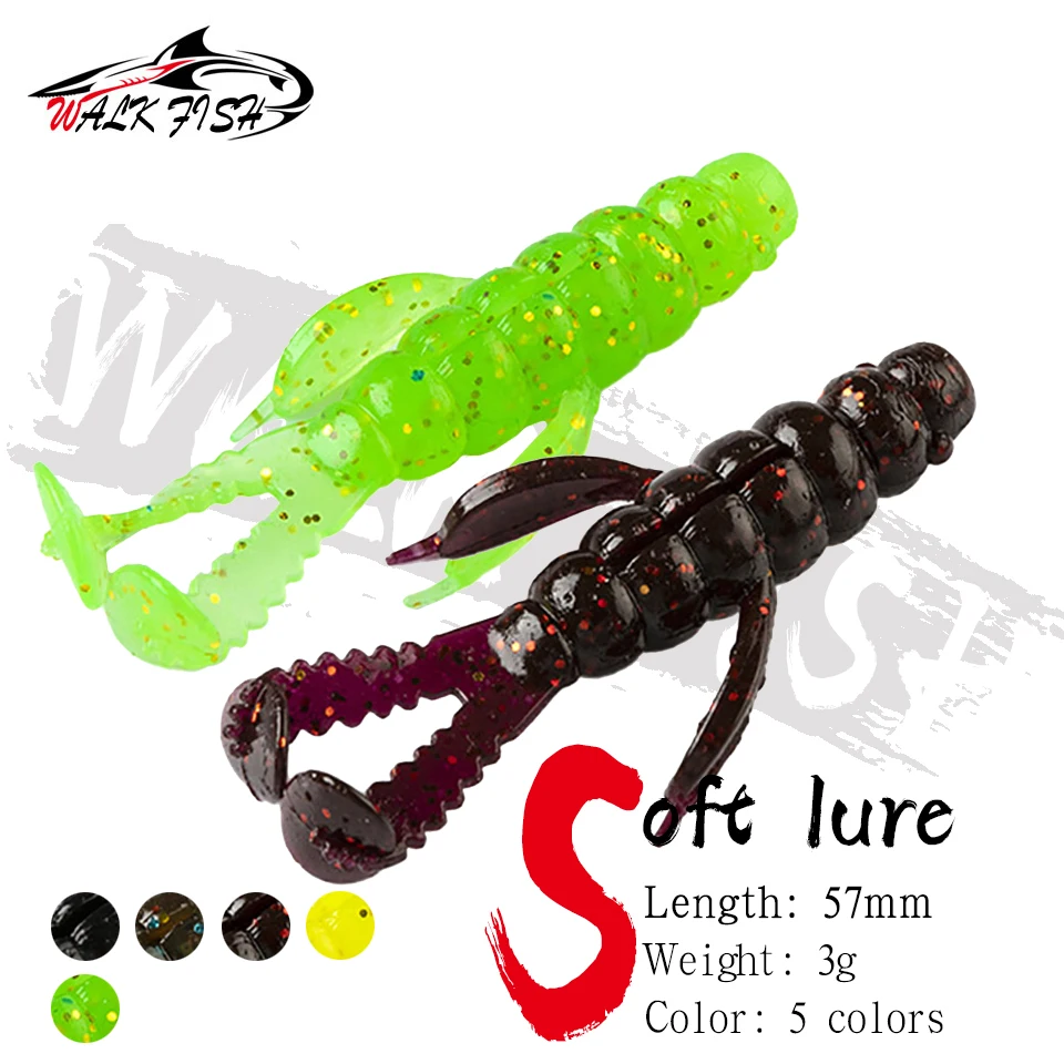 Walk Fish Señuelo blando agua dulce 5,7 cm 3 g TPR flotante cola en T - imagen 5