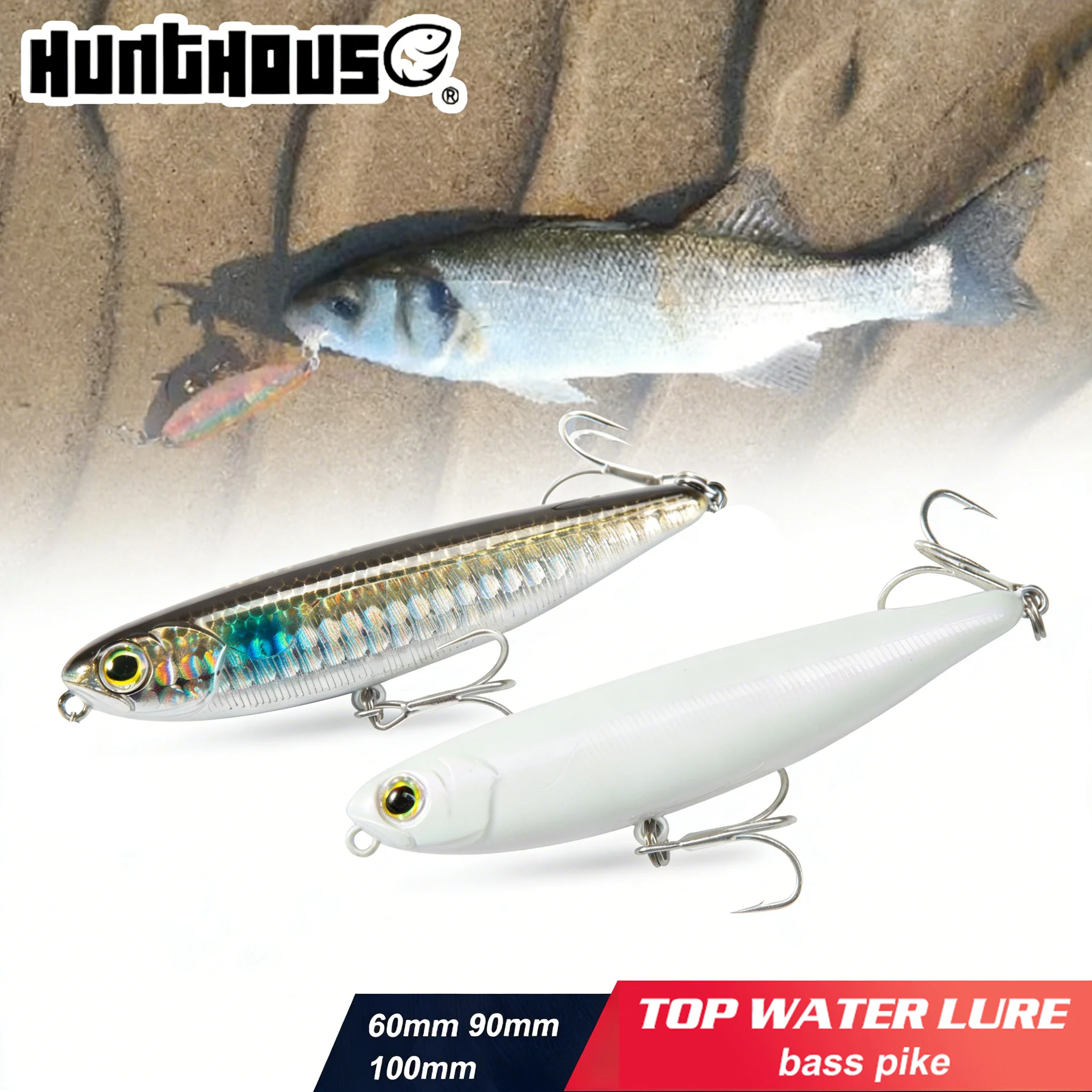 Hunthouse señuelo lápiz flotante WTD para lucio, lubina y trucha - imagen 4
