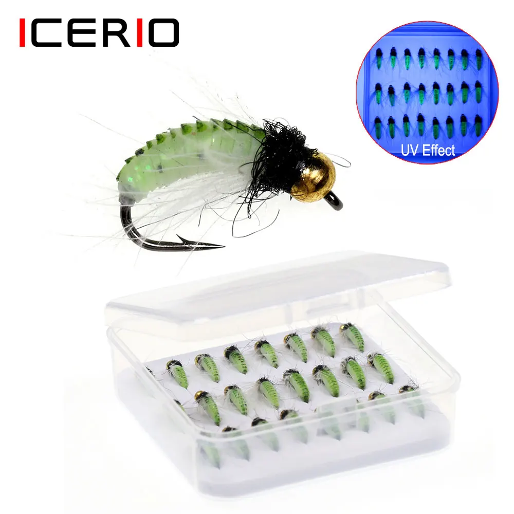 ICERIO Beadhead UV Caddi – Ninfa para trucha de rápido hundimiento