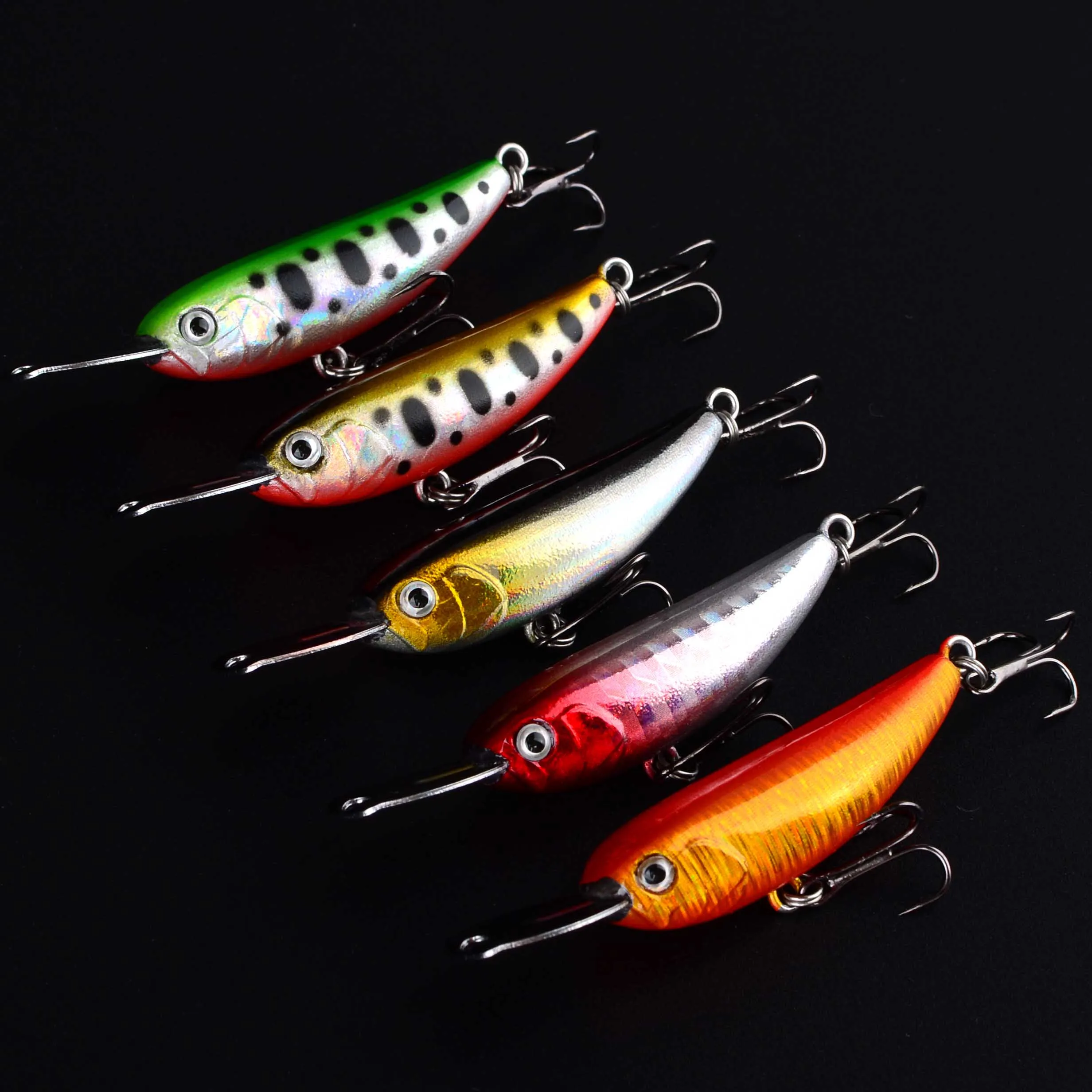 Señuelos Wobblers Minnow Crankbait de plástico para lubina – Jerkbait de hundimiento 5 uds - imagen 4