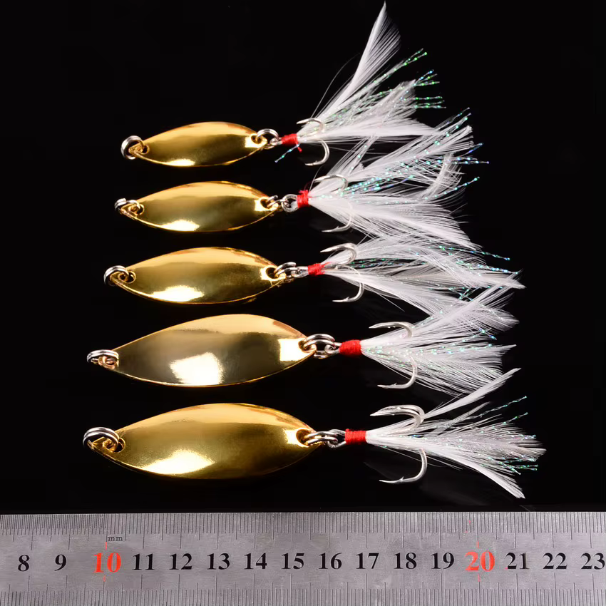 Cucharas Giratorias Trucha – Dorado y Plateado - imagen 4