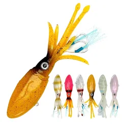 Señuelo UV pulpo de TPR luminoso con vibración para lubina