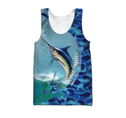 Camiseta de pesca Mahi Mahi – Estampado 3D sin mangas personalizable