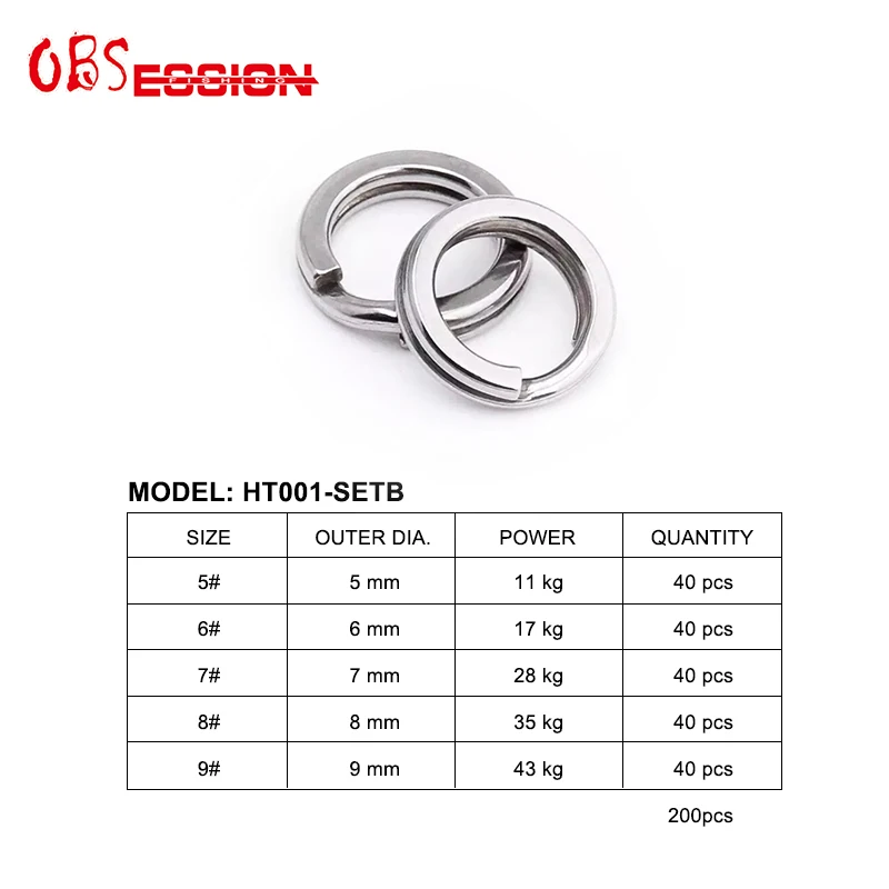 Obsession HT001 Anillos Divididos Planos Acero Inoxidable – Doble Bucle - imagen 5