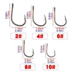 Anzuelos de Pesca Hirisi 8001 con recubrimiento PTFE y ojo