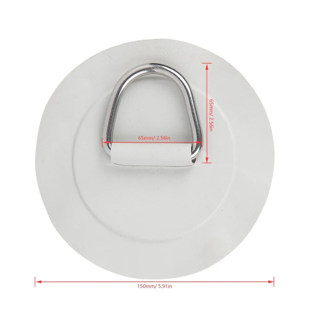 Herrajes Marinos: Parche de Anillo en D de 6 Pulgadas de PVC y Acero Inoxidable