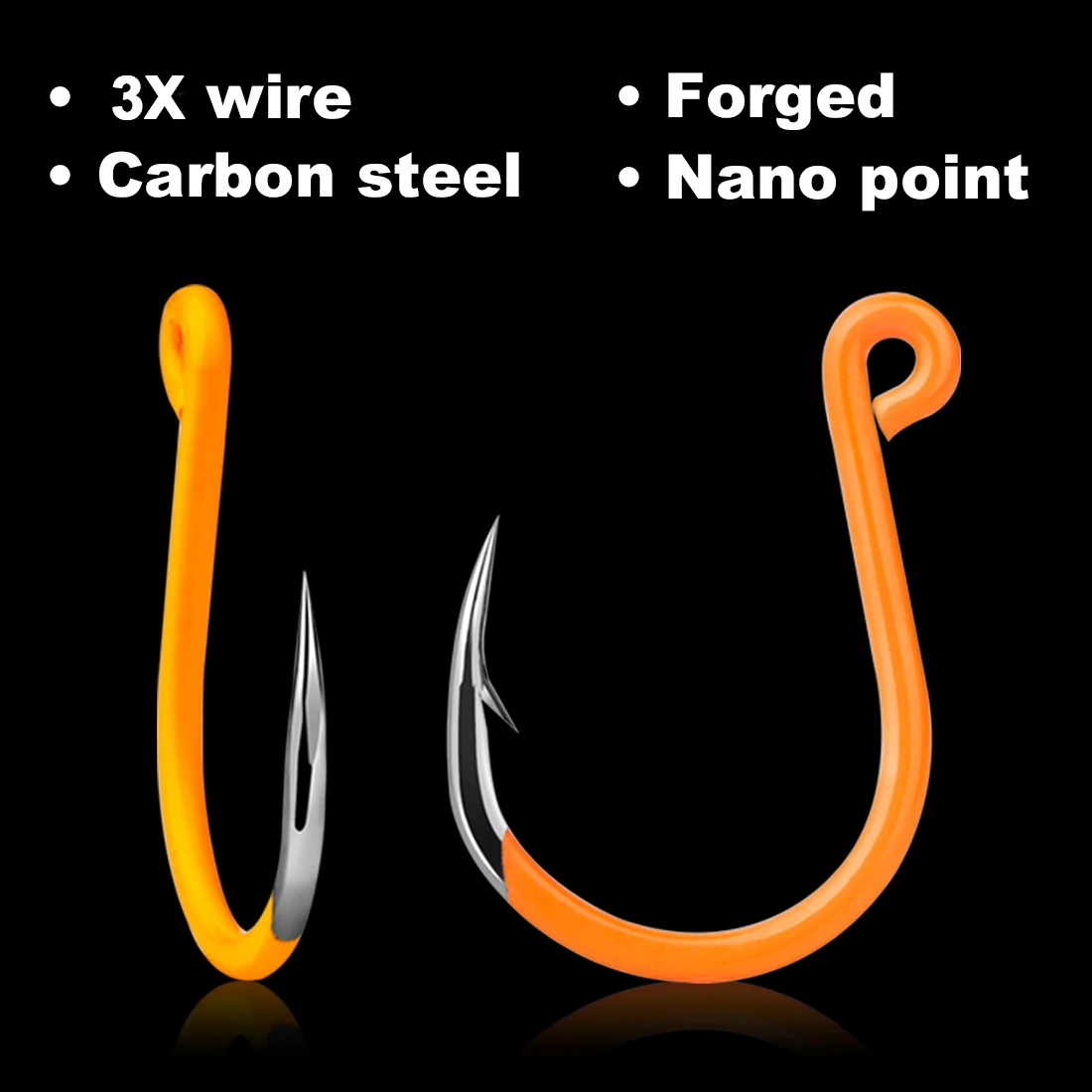 FishTrip anzuelo de círculo – Acero al carbono, UV naranja para jigging - imagen 3