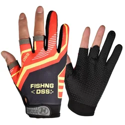 Guantes de pesca antideslizantes tres dedos protección universal