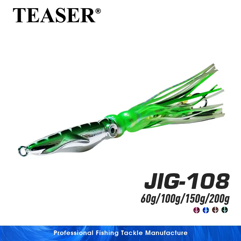 TEASER J108 cabeza de metal para jigging – falda de pulpo paso - imagen 3