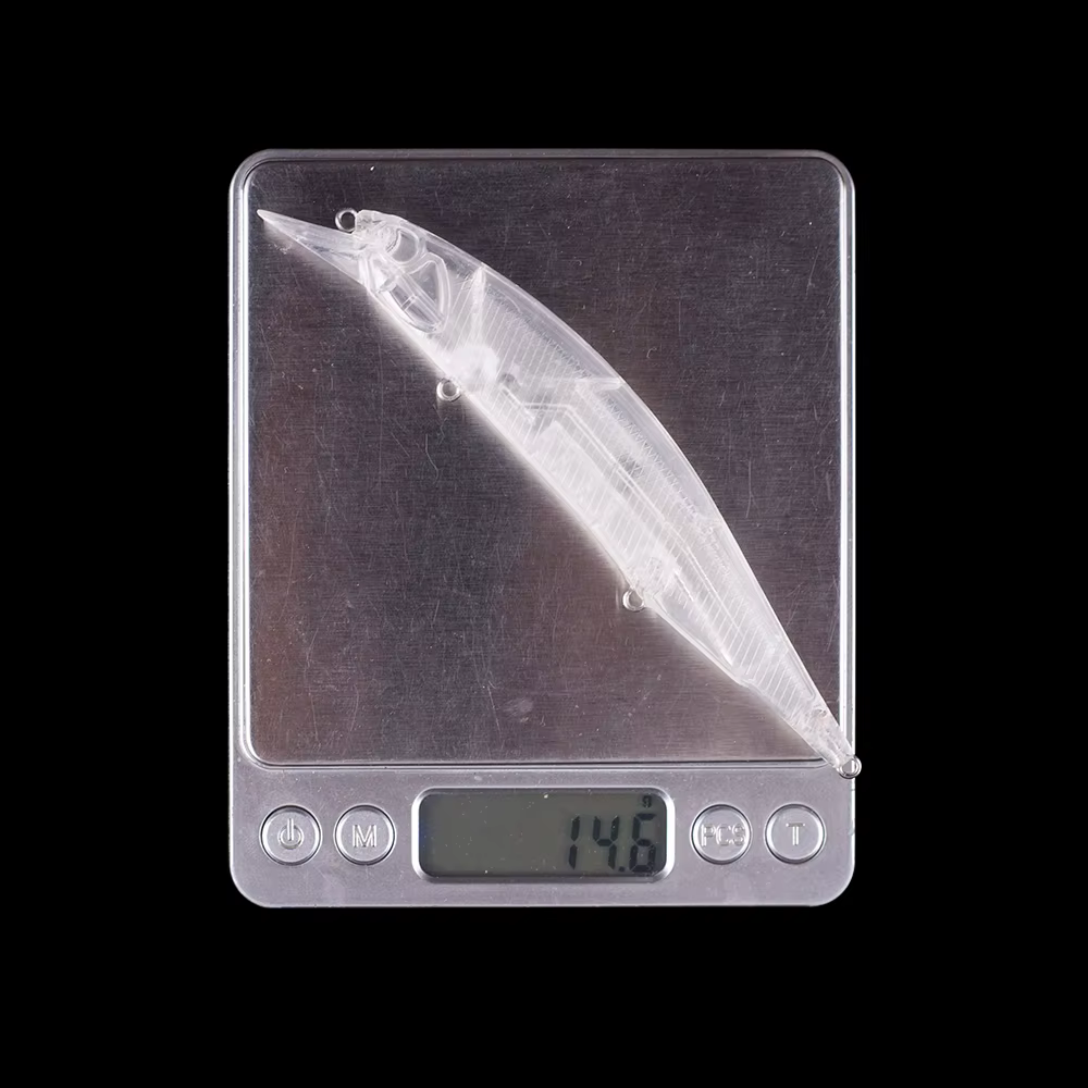 Jerkbait Hanlin flotante – Plástico duro transparente sin pintar trucha - imagen 3