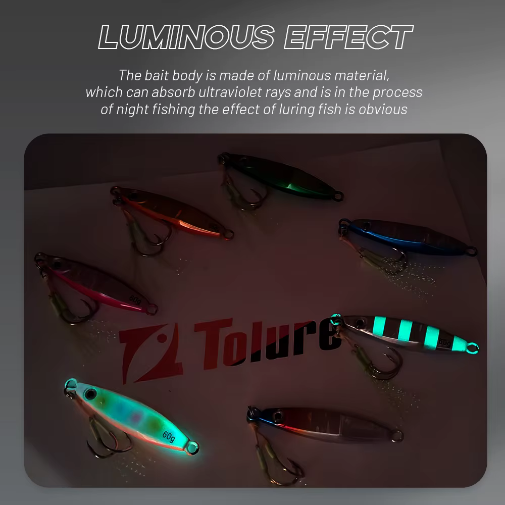 TOLU Señuelo Vertical Metal Hundimiento Lento Ojos 3D - Pesca en Mar - imagen 4