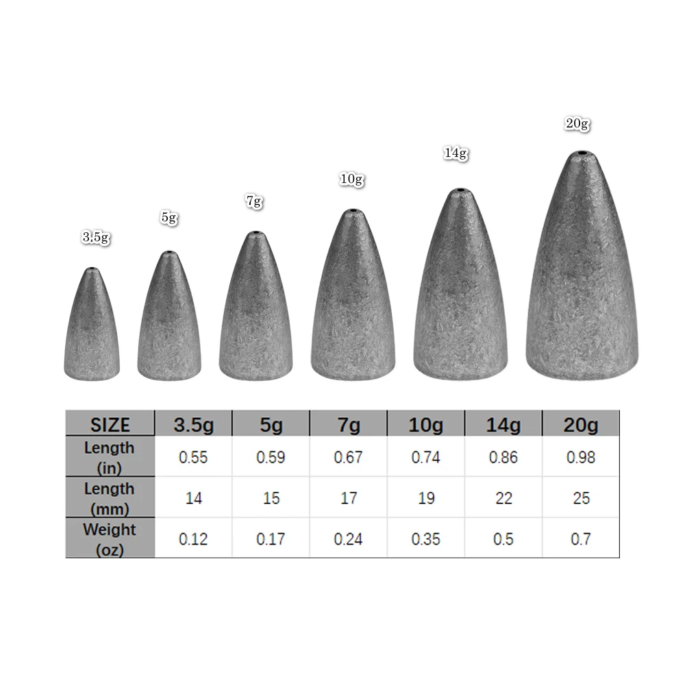 Kit de 5 plomos para pesca con anzuelo