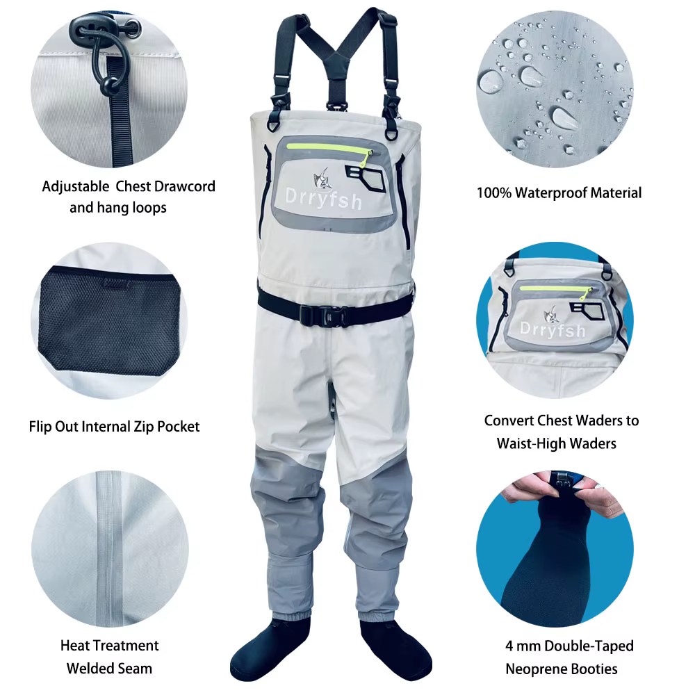 Pantalones neopreno pesca transpirables - Convertibles para kayak - imagen 4