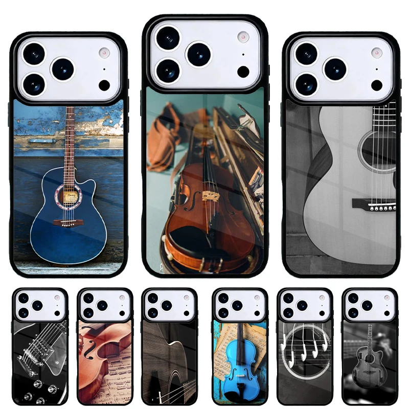 Funda para iPhone con diseño de violín musical y carcasa trasera