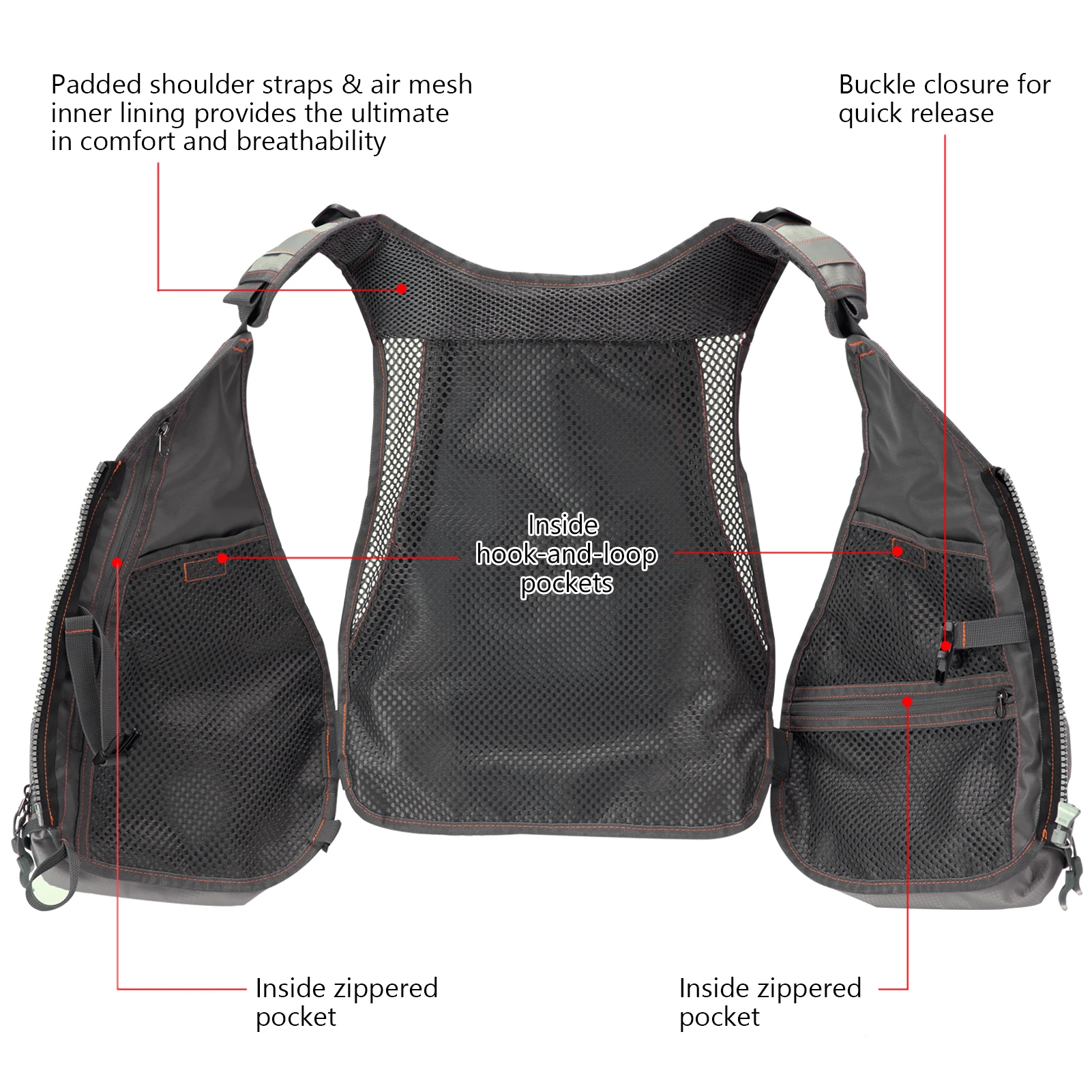 Chaleco Bassdash FV07 portabotellas ajustable para lubina y trucha - imagen 5