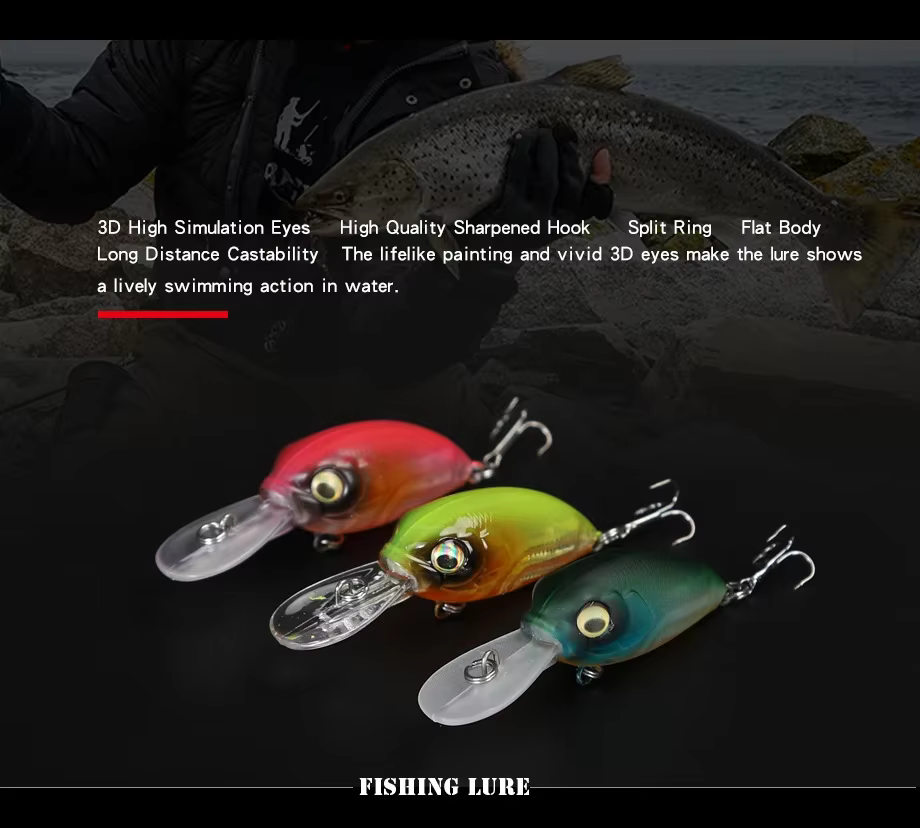 Crankbait flotante para lubina, señuelo duro de plástico - imagen 5