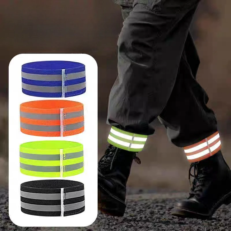 Bandas reflectantes para piernas ajustables de ciclismo de noche - imagen 3