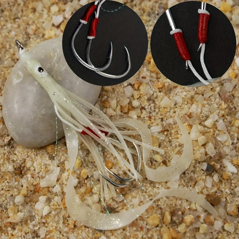 Ackibbik señuelo de calamar con falda silicona brillante para jigging - imagen 4