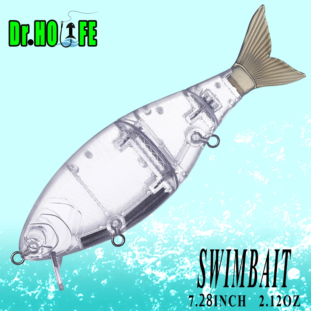 Dr.Holife Swimbait articulado sin pintar blanco - cebo de pesca DIY - imagen 3