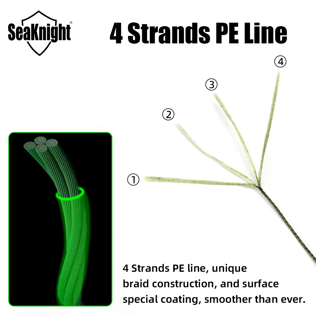 SeaKnight Sedal Trenzado Multifilamento 4Hebras – Agua dulce y salada - imagen 5